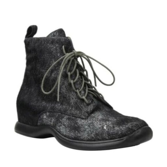 New L'AMOUR DES PIEDS Adelvina Calf Hair Boot Sneaker Black Leather 6.5 M $279